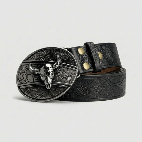 Bennett Buffalo Skull Belt
