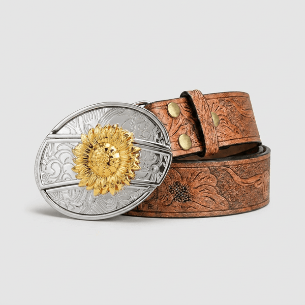 Prairie Sunflower Silver & Gold Belt