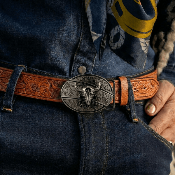 Bennett Buffalo Skull Belt